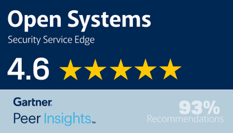 Gartner Peer Insights: Open Systems Security Service Edge rated 4.6 out of 5, 93% recommend